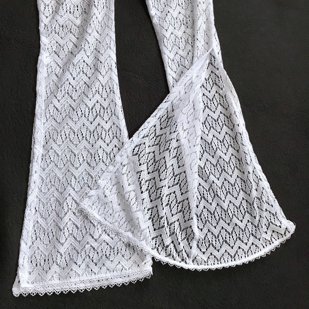 ❌SOLD❌ Miken Swim NWOT Sheer Crochet Swim Coverup Flare Pant Women XS - Picture 6 of 12